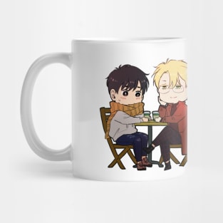 Banana Fish - Chibi Ash and Eiji at the Cafe Mug